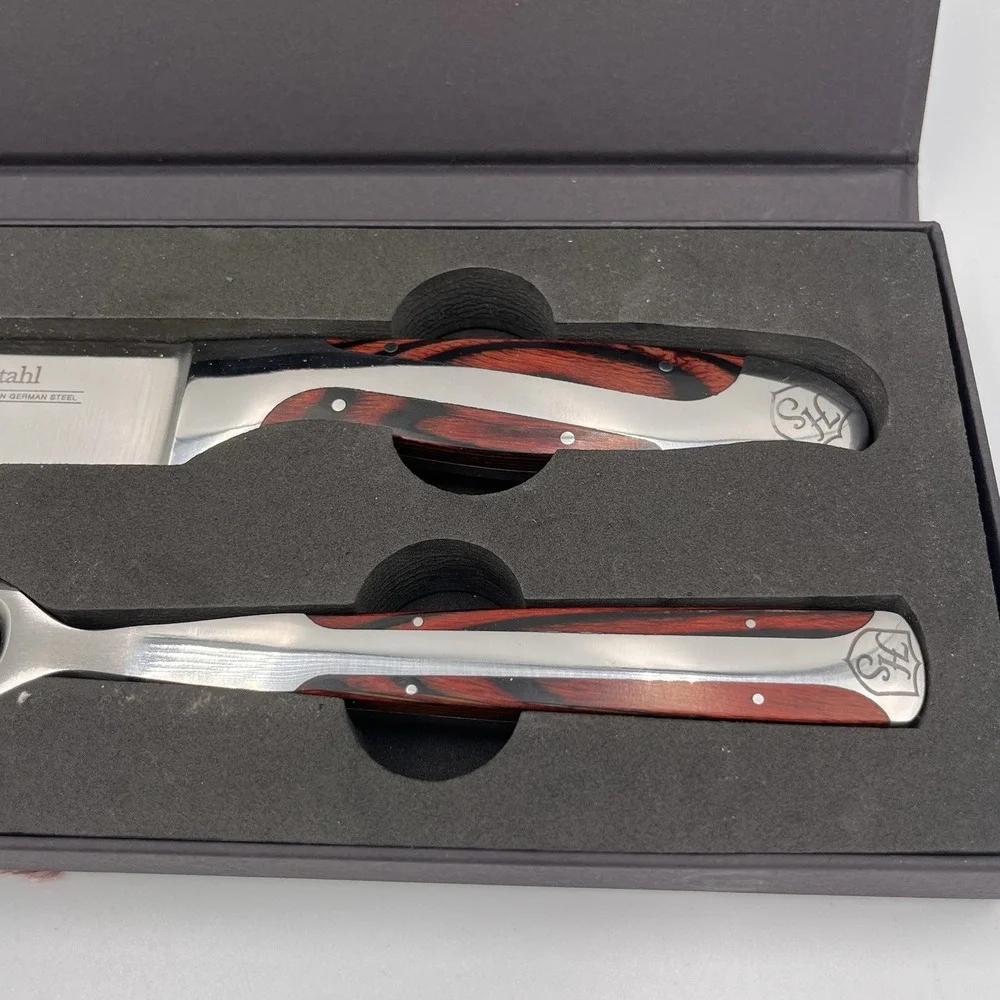 Hammer Stahl Carving Knife & Fork Gift Set Stainless Steel In Original Box NEW